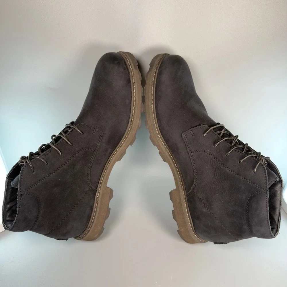 Sorel Madson II Mens 11 Chukka Waterproof Boots Black Leather Suede Lace Shoes